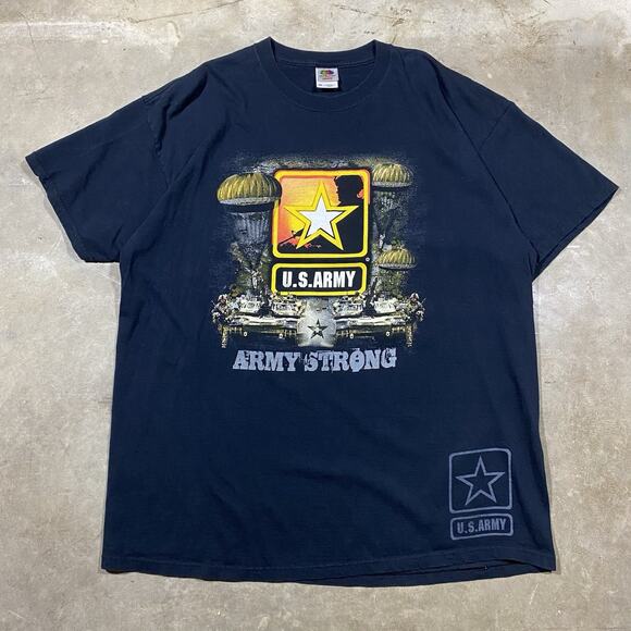 U.S. Army Strong Military Graphic T-Shirt Black Fruit of the Loom 2XL - Picture 1 of 7
